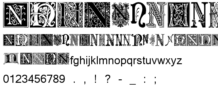 Ornamental Initials N font